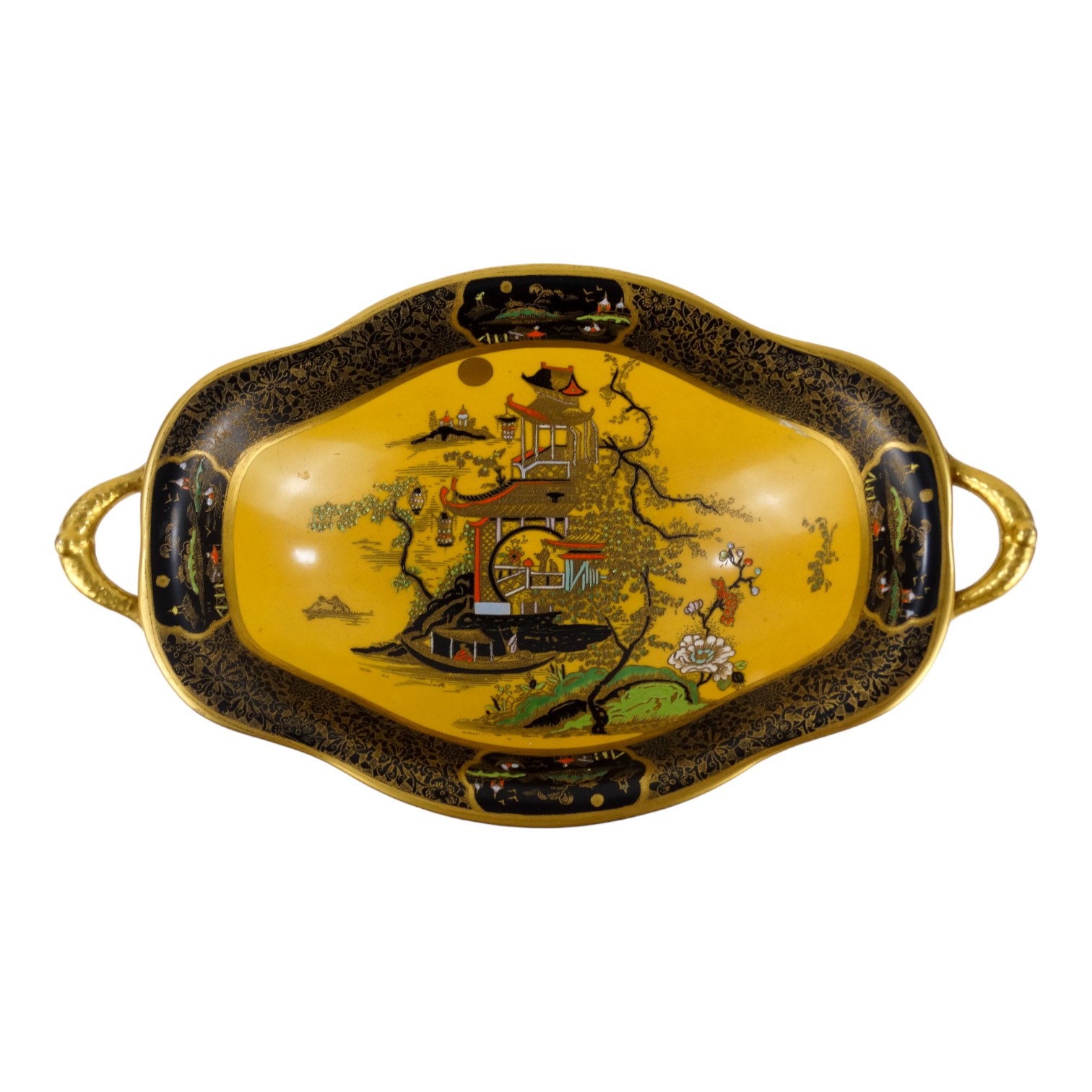 A Carlton Ware Chinoiserie pattern oval dish - with twin handles, width 33cm, together with - Image 5 of 9