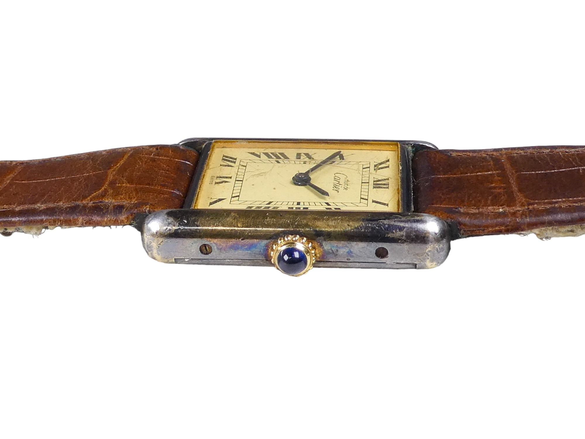 A ladies' vintage Must de Cartier tank wristwatch - with vermeil head, the square champagne finish - Image 3 of 3