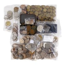 A quantity of coinage - mostly UK post decimal, together with other earlier and foreign.