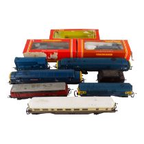 A Hornby Dublo diesel shunting engine - boxed, together with other diesel locomotives and engines,