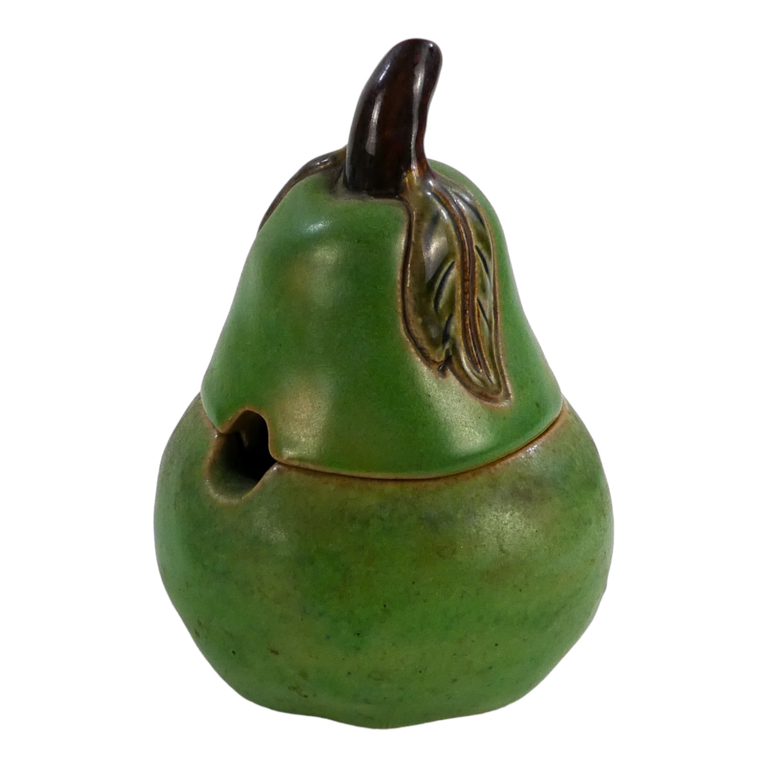 A Royal Doulton stoneware preserve pot - modelled in the form of a pear, height 13cm, together - Image 3 of 8