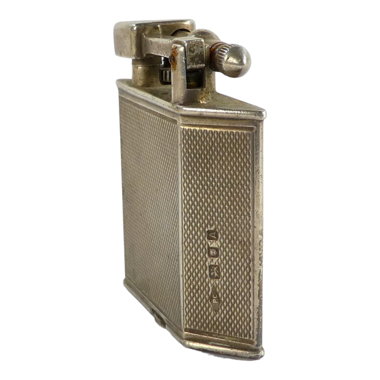 An Art Deco style Parker Beacon silver cigarette lighter - London 1936, Parker Pipe Co, rhombus - Image 11 of 15