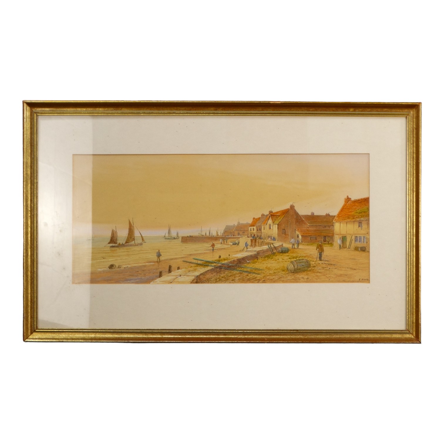 E. LEWIS (19th/20th Century) Rue Quai Henri IV Dieppe Watercolour Signed lower right, inscribed with - Image 6 of 8