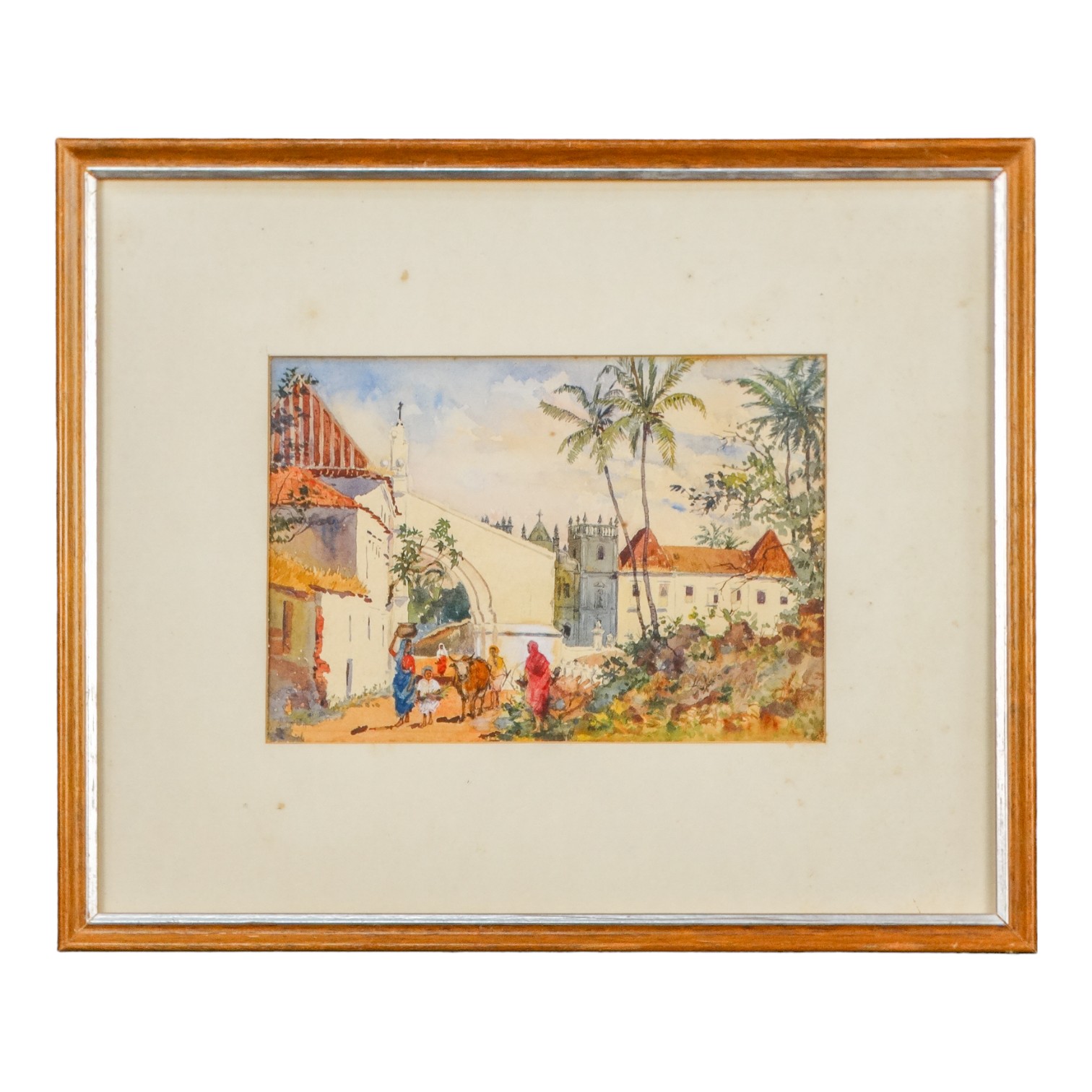 F. Y. S. (19th/20th Century Anglo Indian School) Busy Street Scene Watercolour Signed with - Image 3 of 9