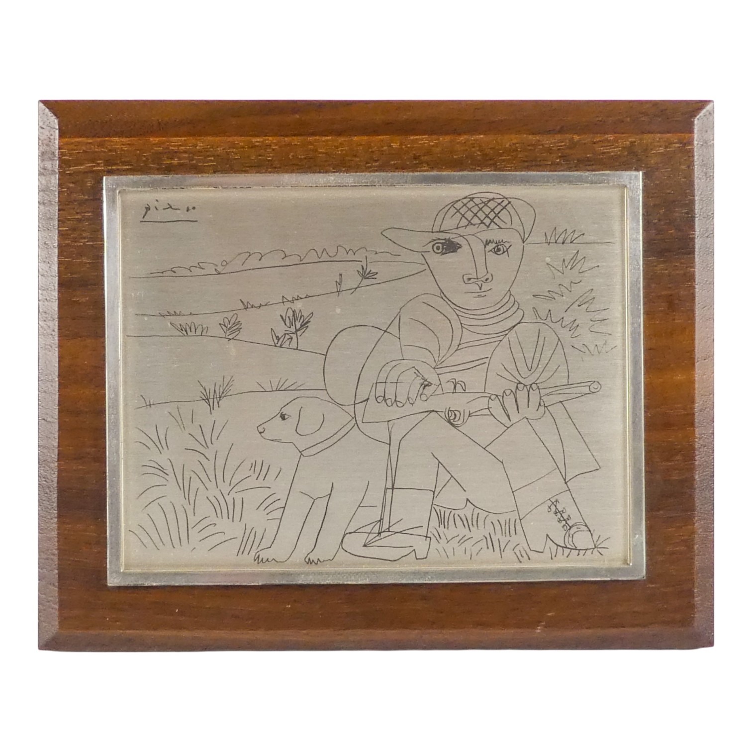 Pablo Picasso 1881-1973 'Le Chasseur' - etched sterling silver limited edition plaque bearing - Image 2 of 4
