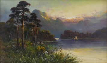 F. HIDER (British 1861-1933) A Summer Evening in the Highlands Oil on canvas Signed lower left,