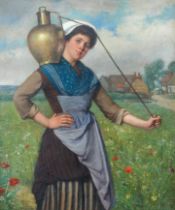 Haynes KING (British 1831-1904) Water Carrier Oil on canvas Signed lower right Framed Picture size