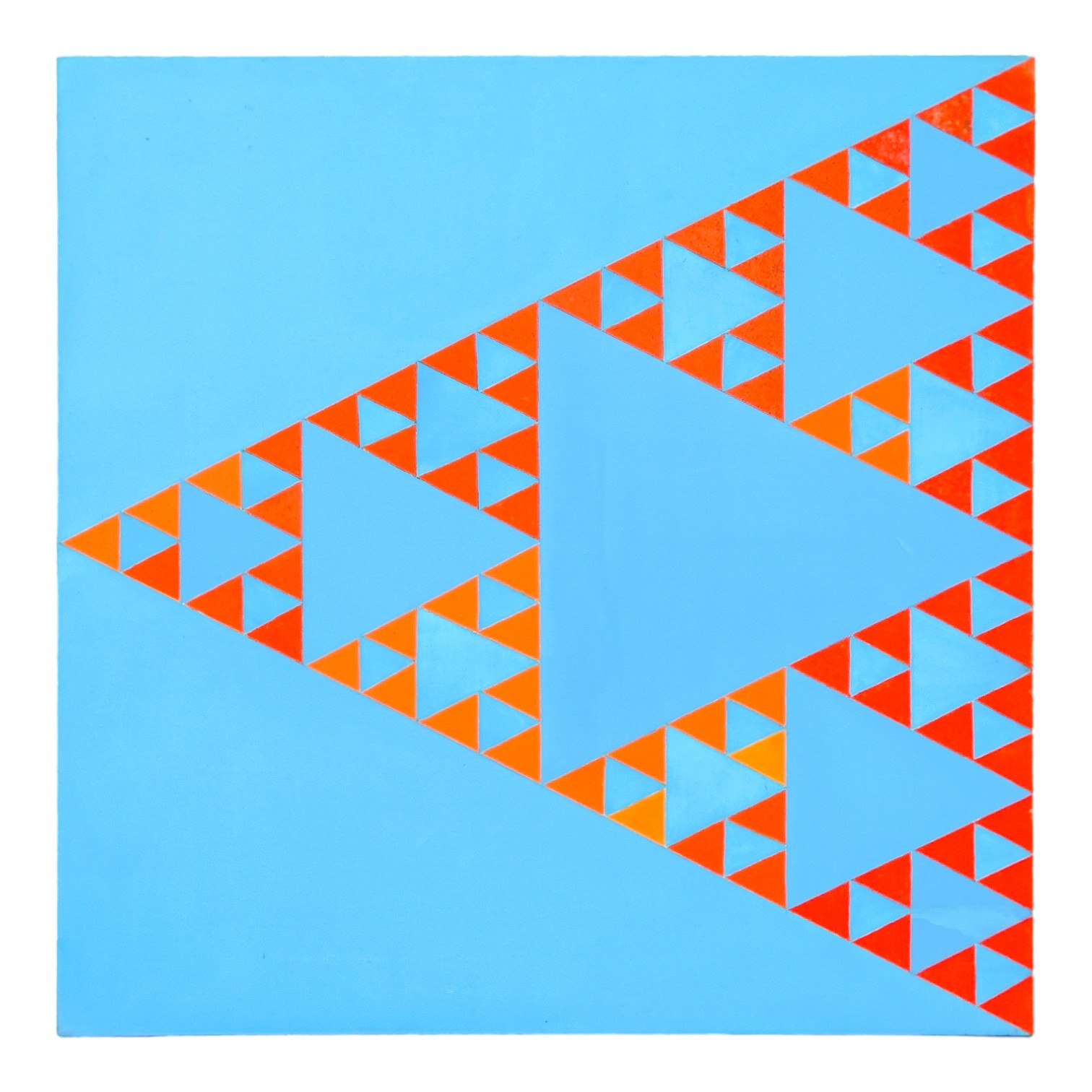 20th Century British Triangular Forms Acrylic on canvas Unframed Picture size 100 x 100cm Together - Image 3 of 7