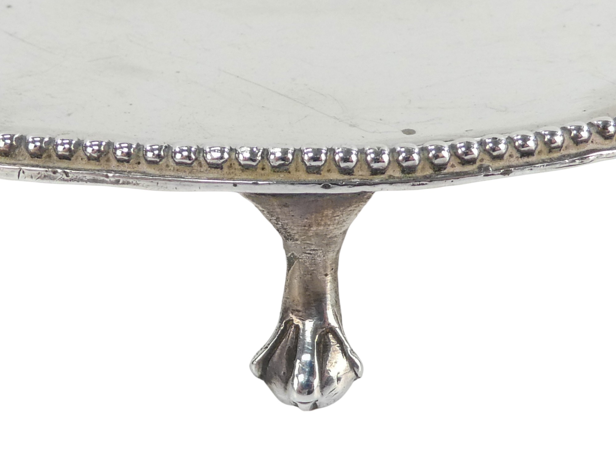 A silver waiter - London 1777, Robert Jones & John Scofield, circular ogee form with a bead rim, - Image 3 of 3