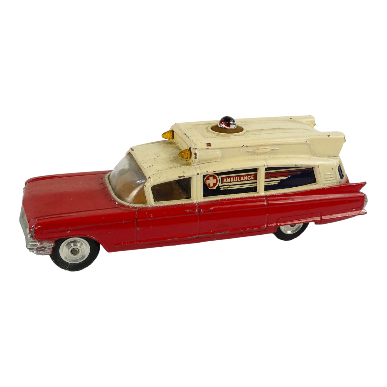 Corgi Toys, No. 437 Superior Ambulance on Cadillac chassis - with red and cream body, brown interior - Image 10 of 11