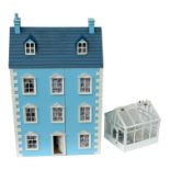 A late 20th century dolls house - in the Georgian style, furnished over three floors together with