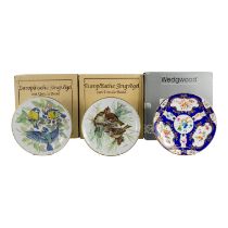 A Royal Worcester 'Heritage' plate - Scale Blue, diameter 21cm, boxed, together with two Bradford