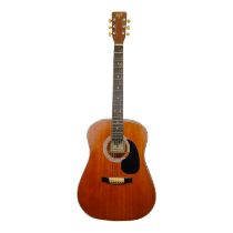 A Hondo II acoustic guitar - with soft case.