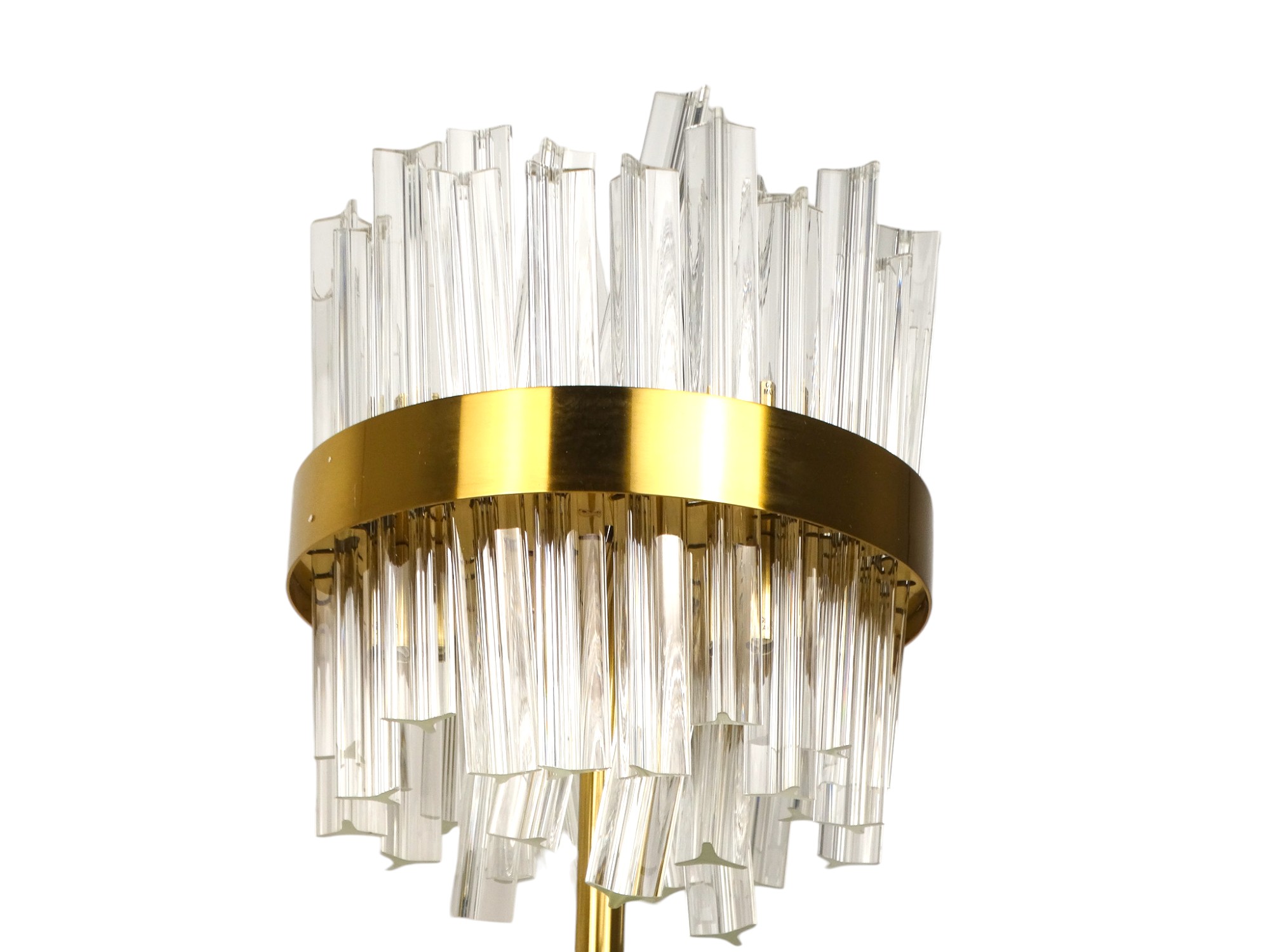 A pair of contemporary brass table lamps - the shade in the form of profiled clear acrylic shards, - Image 5 of 7