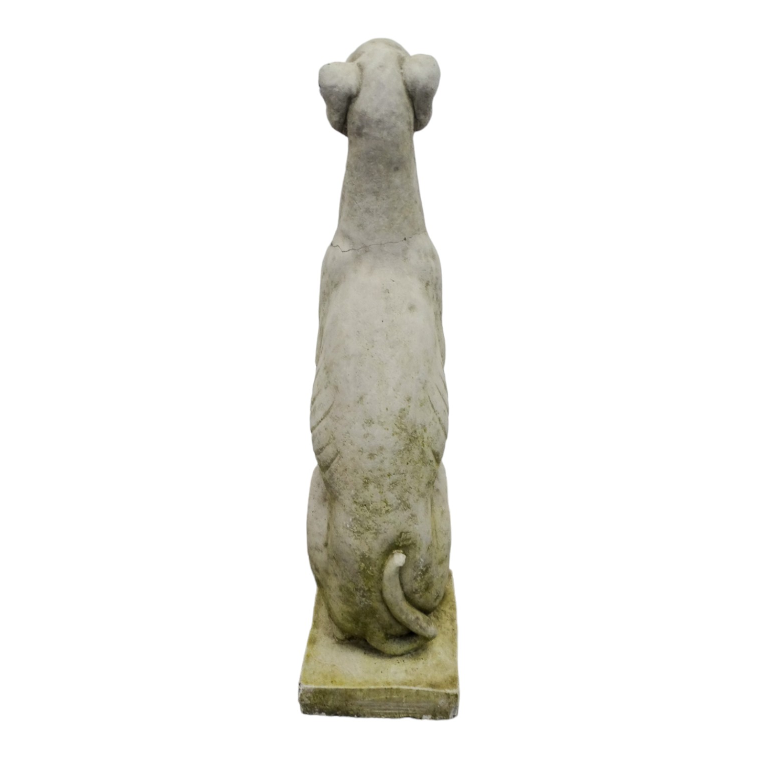 Pair of reconstituted stone dogs - seated alert pose, 55cm high - Image 8 of 10