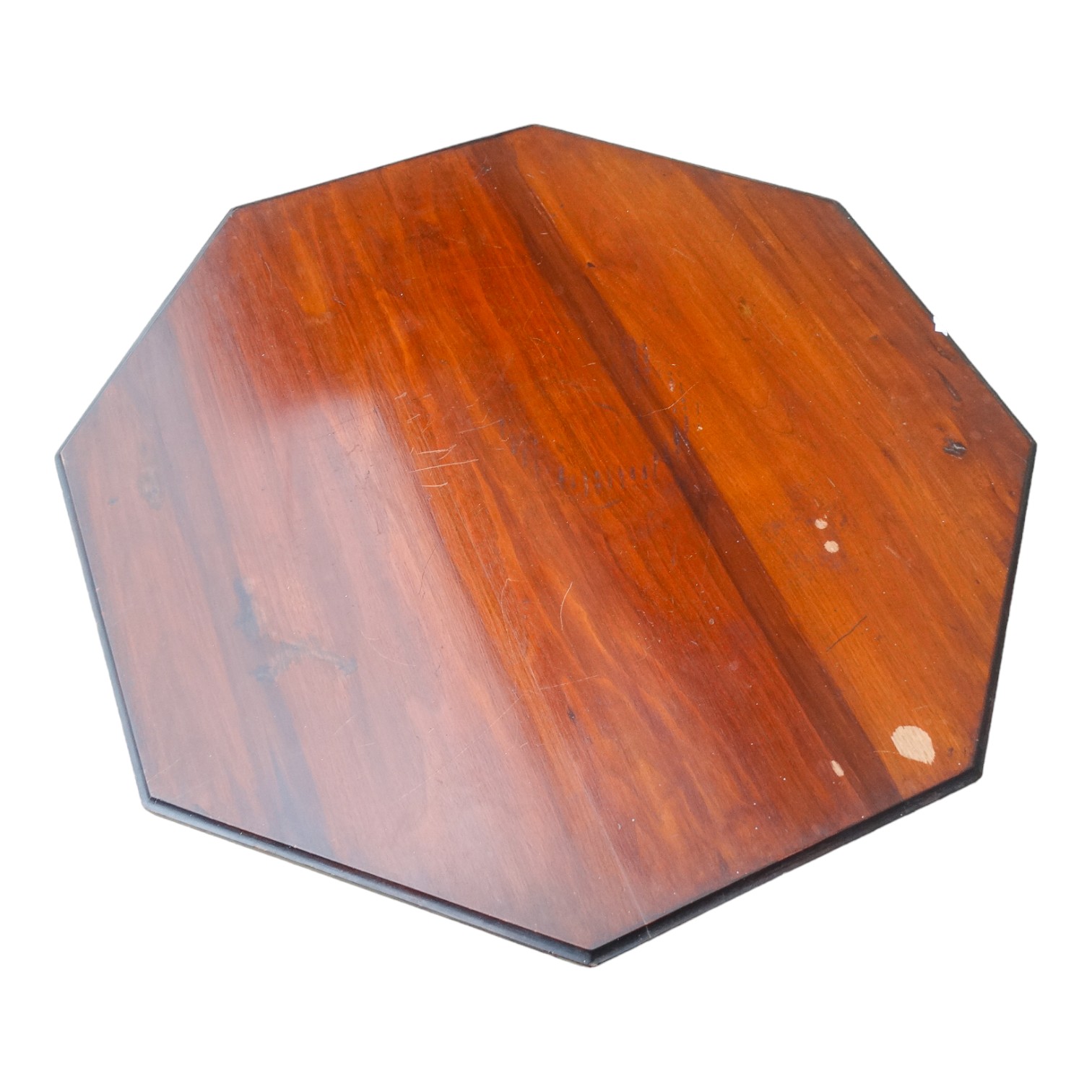 An Edwardian walnut octagonal centre table - the turned legs joined by a galleried undertier, 74cm x - Image 3 of 4