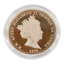 Hattons of London commemorative gold/platinum alloy double sovereign - 2022 Queen Jubilee, boxed