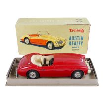 Triang No. M002 - 1/20 Battery Operated Austin Healey 100/6, 1/20 scale, with red bodywork and