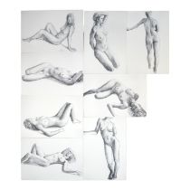 G. PARK (British 20th Century) Eight Nude Studies Lithograph One signed lower right Unframed Picture