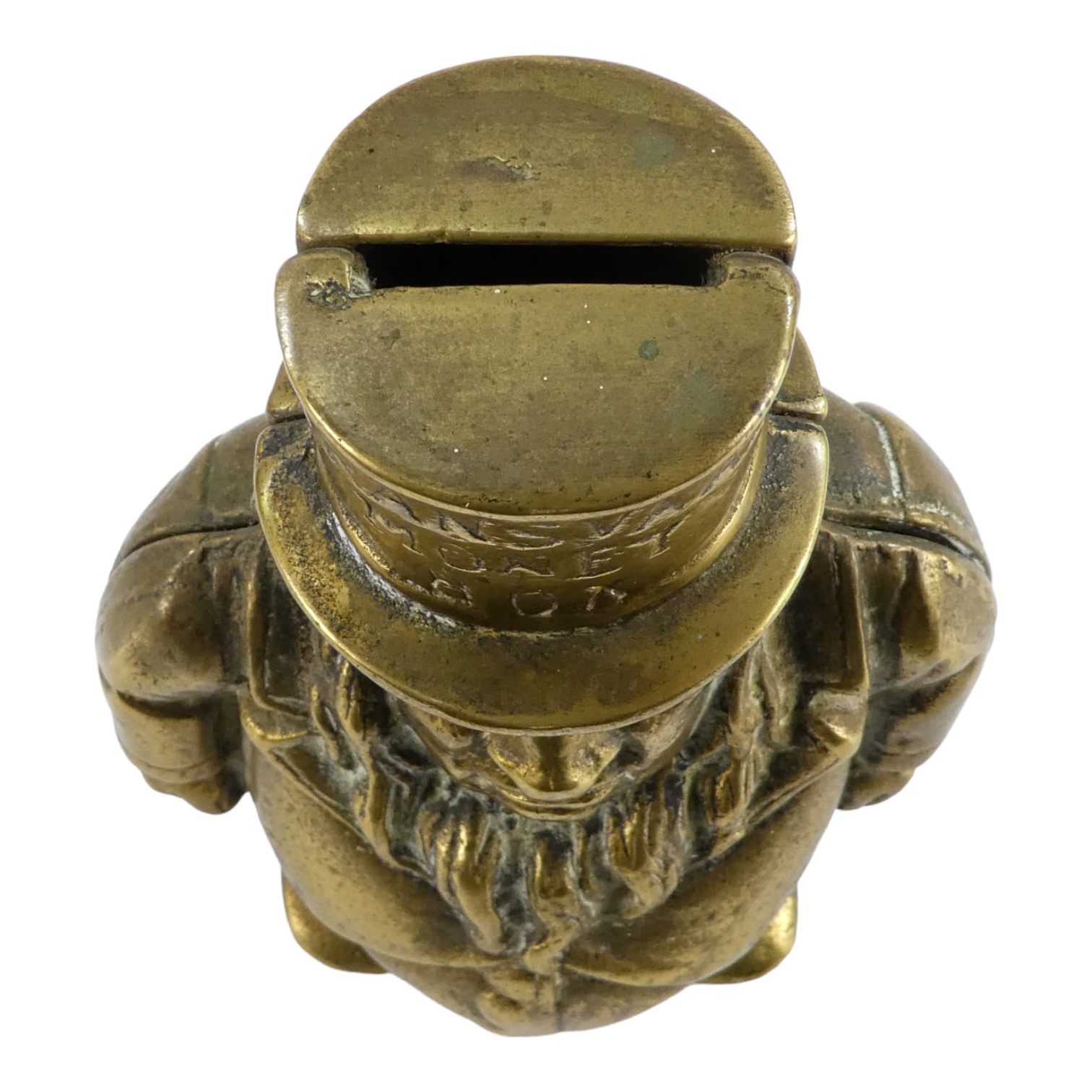 A vintage brass 'Transval' money box - modelled in the form of Paul Kruger, height 14cm. - Image 7 of 7