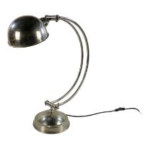 A 20th century chrome table lamp - with a C-shaped support and domed shade, height 55cm.