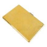 An 18ct gold cigarette case - rectangular with engine turning, the interior engraved with
