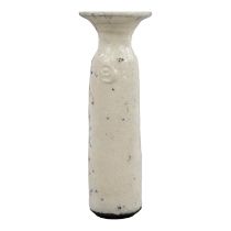 Hugh WEST (British 20th/21st century) studio pottery vase - with a white crackle glaze, narrow