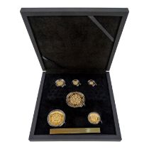 Hattons of London commemorative Charles III coronation proof set of gold coins - comprising five