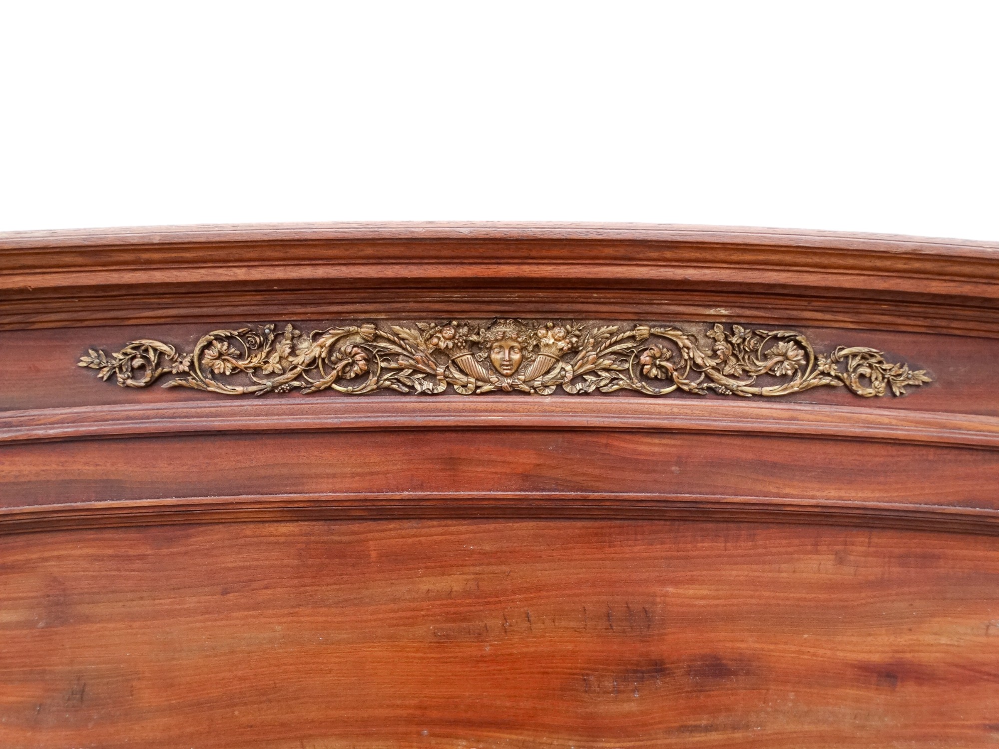 A Louis XVI style mahogany double bed - the panelled head and foot boards with fluted column - Image 3 of 5