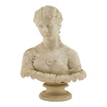 C DELPECH for Art Union of London - Parian bust of the water nymph Clytie, impressed details to