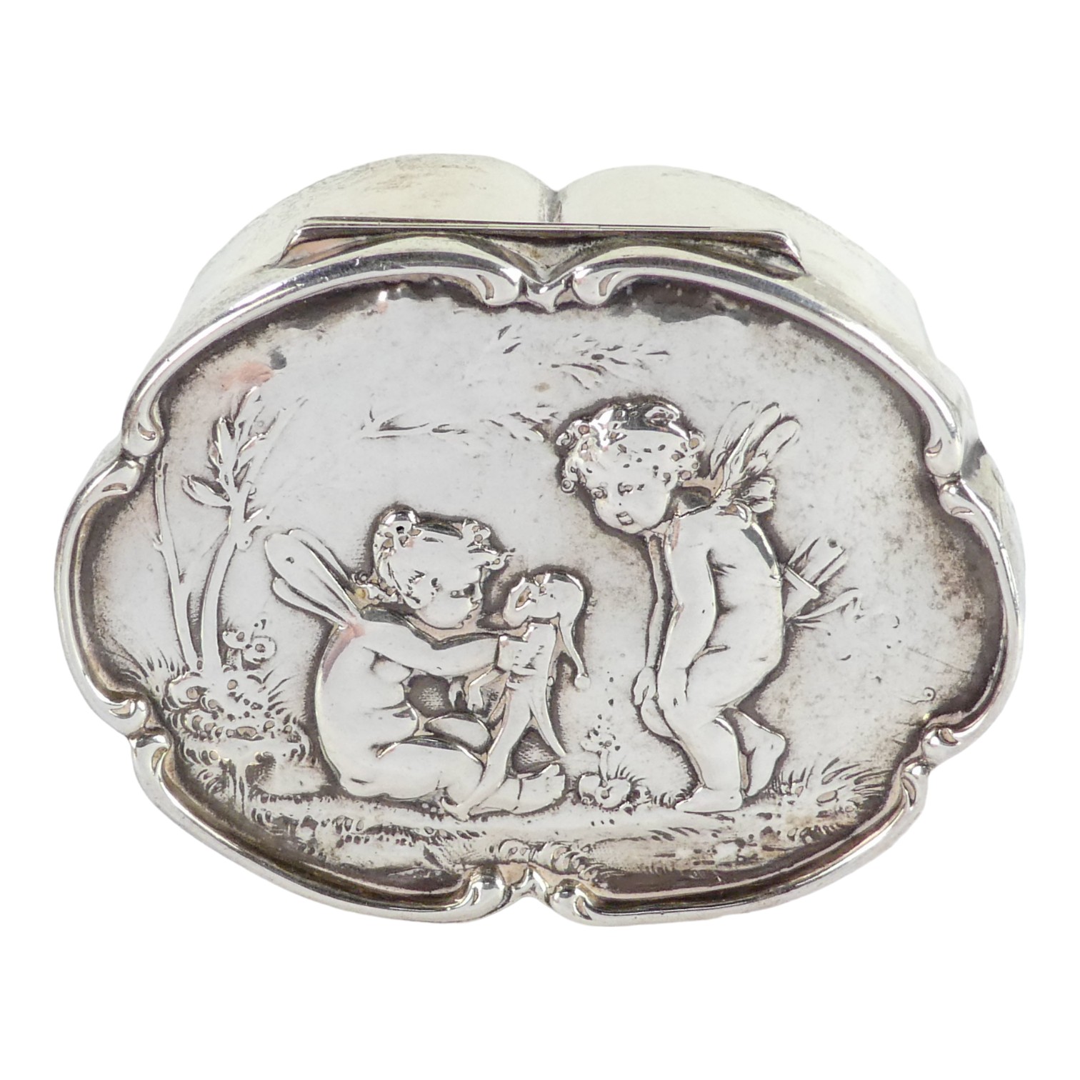 A silver box - Birmingham 1898, Deakin & Francis Ltd, of oval form, the repousse cover decorated - Image 5 of 7