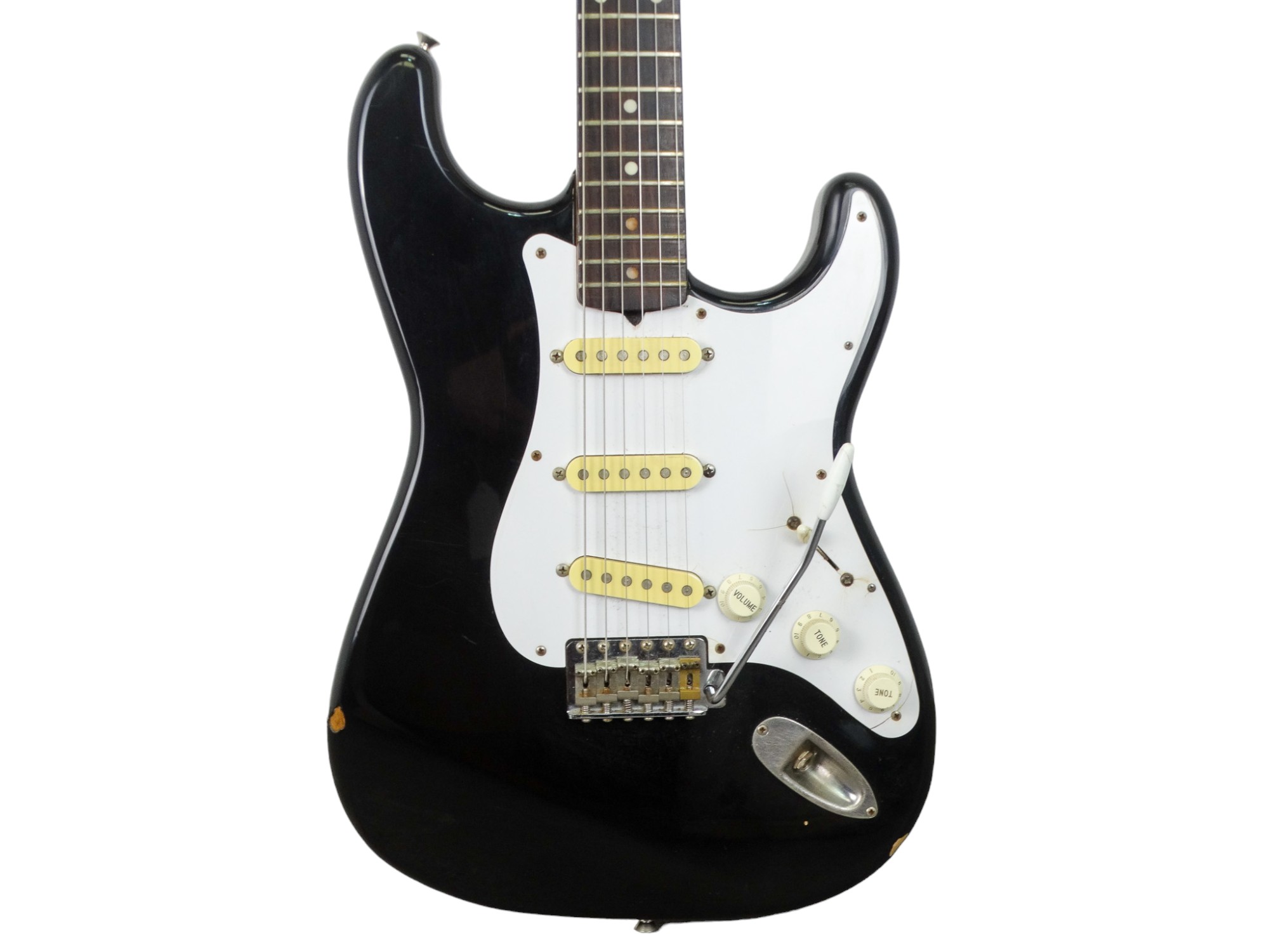 A Squires Stratocaster guitar made in Japan by Fender - with maple neck and rosewood fretboard, with - Image 3 of 10