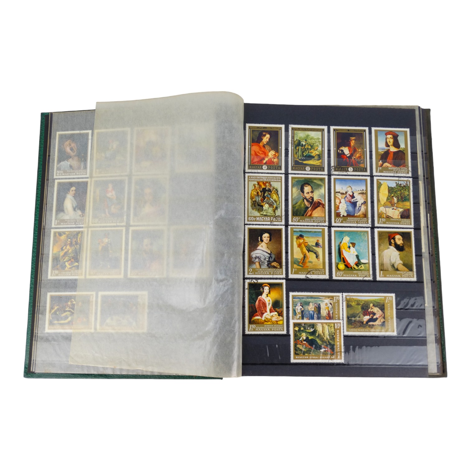 ART STAMPS OF FRANCE, ISREAL, JAPAN - INCLUDES MANY MINT - A green stock book full of art stamps - Image 2 of 4