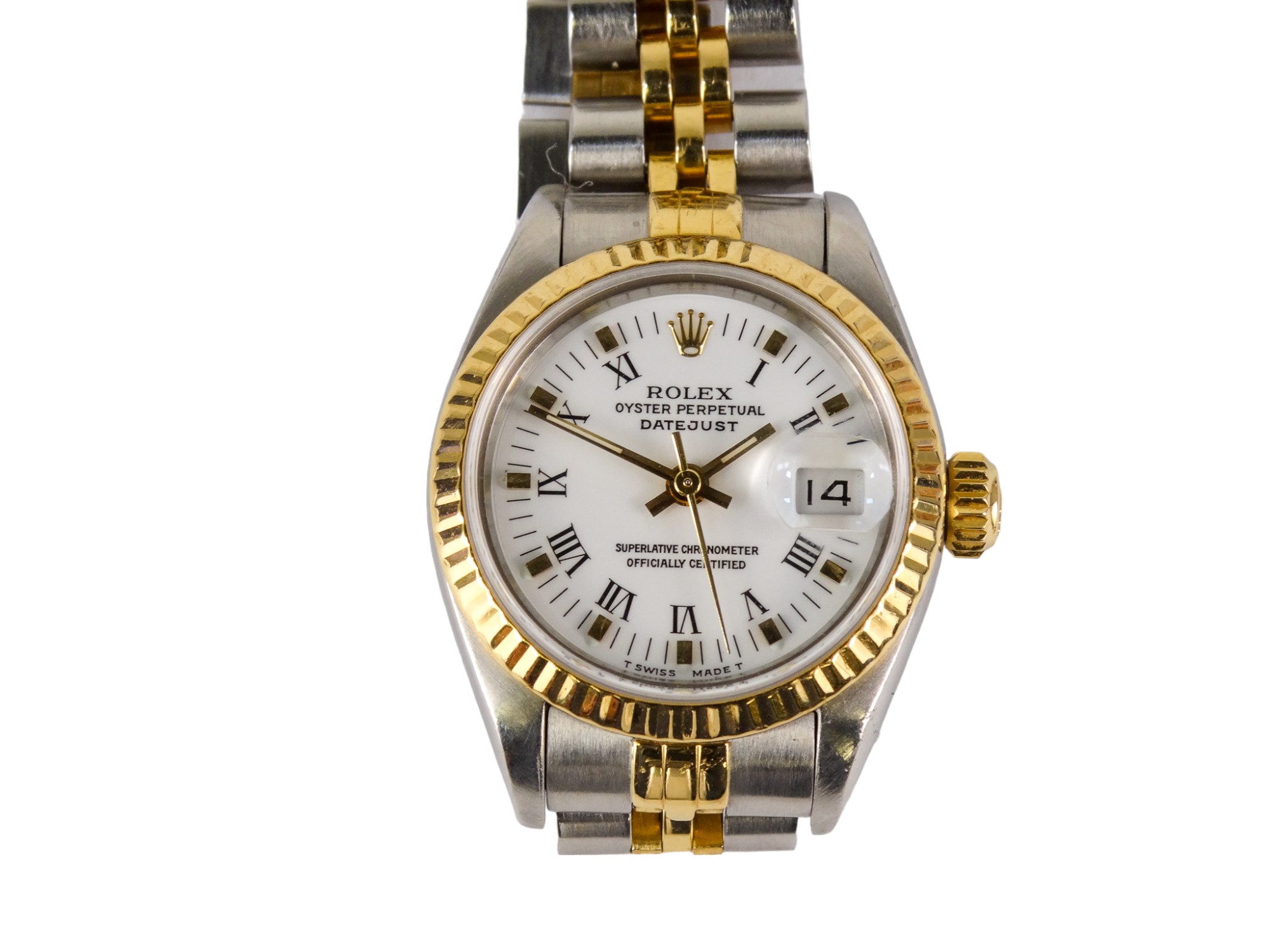 A Rolex ladies 18ct gold and steel Oyster Perpetual Datejust chronometer wristwatch - with baton - Image 2 of 5