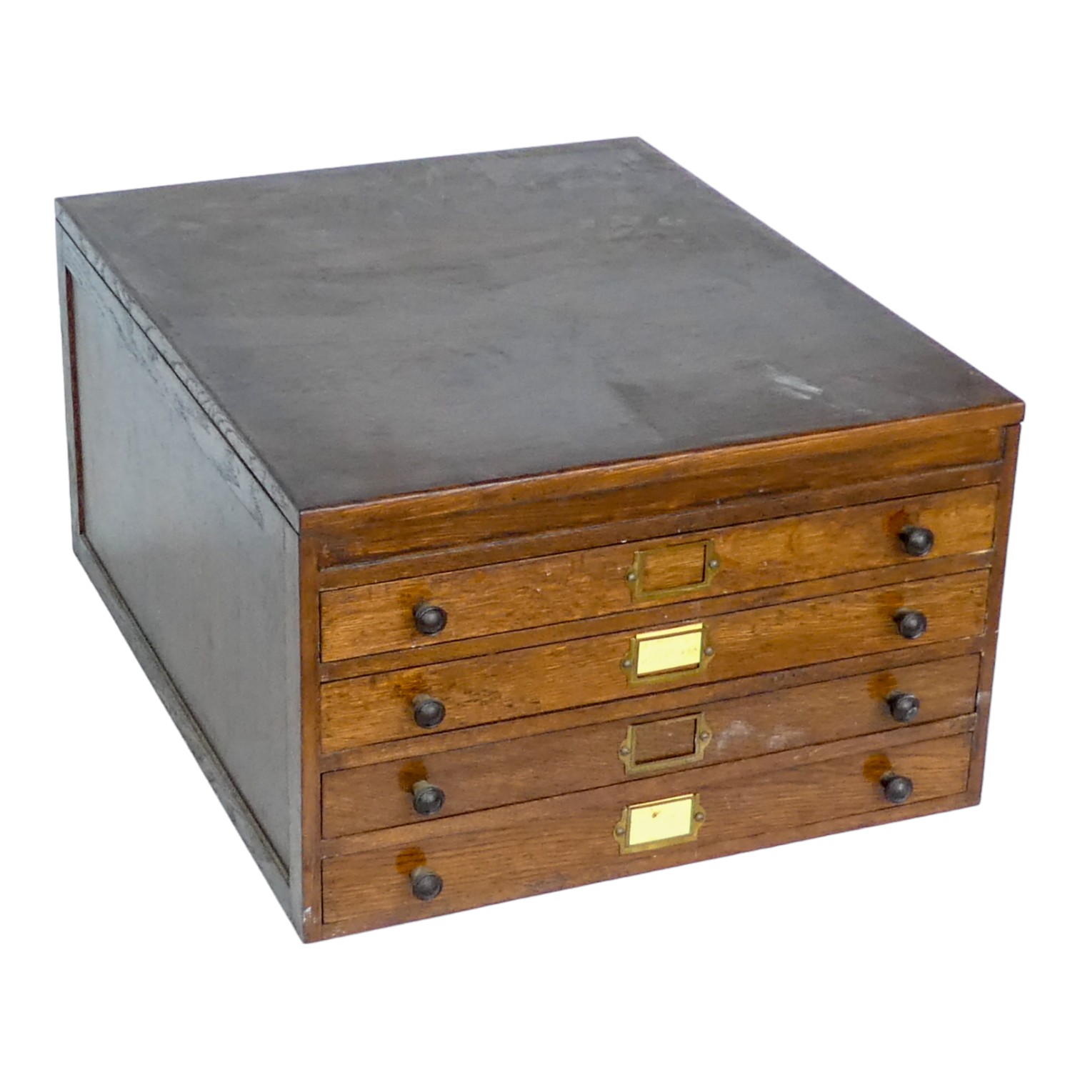 A 19th/20th century oak collector's cabinet - with an arrangement of four drawers and a lidded - Image 2 of 4