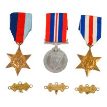 A group of three World War II medals - 1939-45 Star, France Germany Star and 1939-45 War Medal