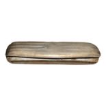 A silver glasses case - with engine turned decoration, Birmingham 1914, PAT. 7279, length 10.8cm,