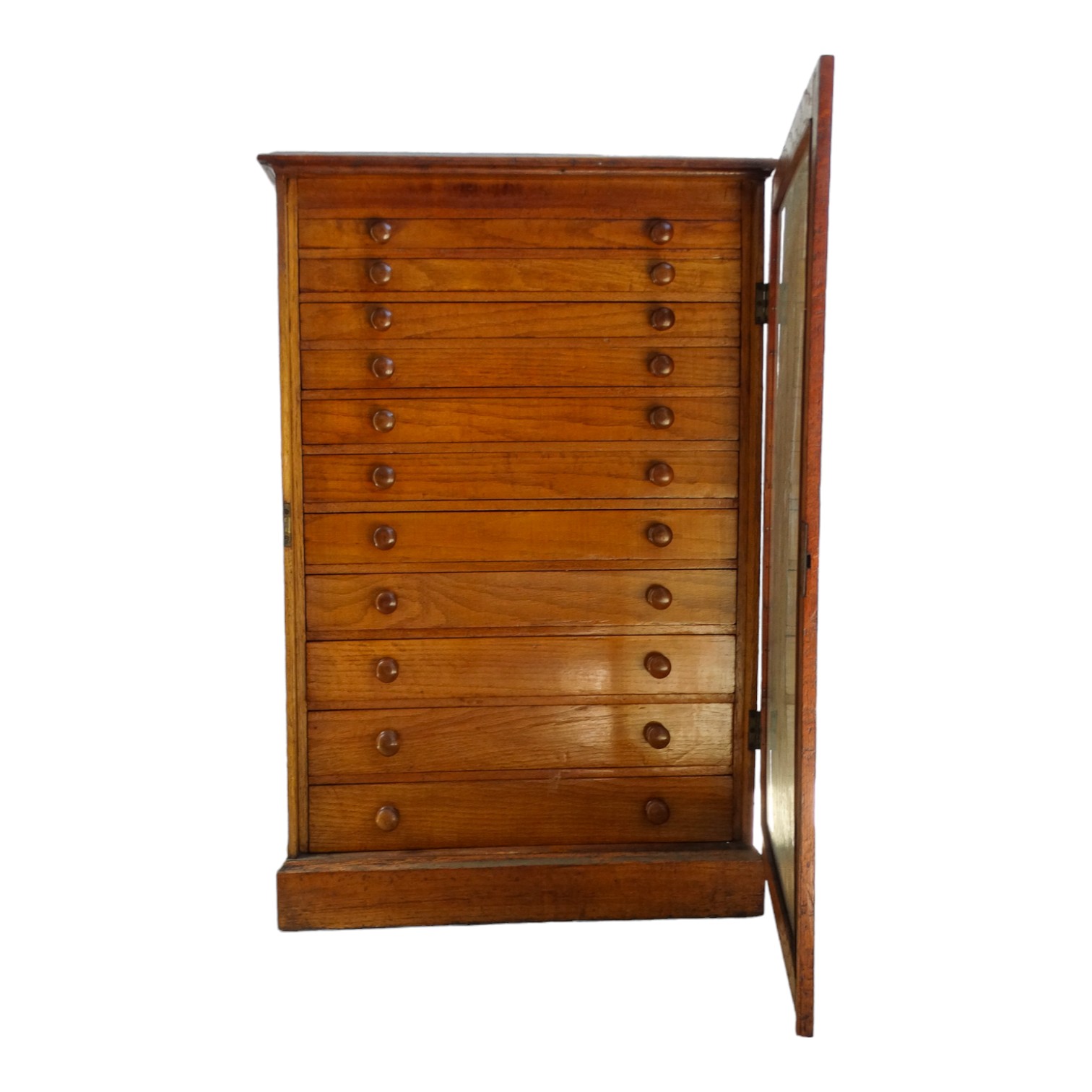 A late 19th century collectors cabinet - with a glazed pane door enclosing eleven drawers - Image 2 of 7