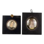 An early 19th century portrait miniature - depicting a young woman with coral necklace wearing a