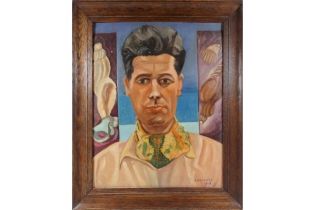 Edward H. ROGERS (British 1911-1994) Self Portrait Oil on canvas laid down Signed and dated 1948