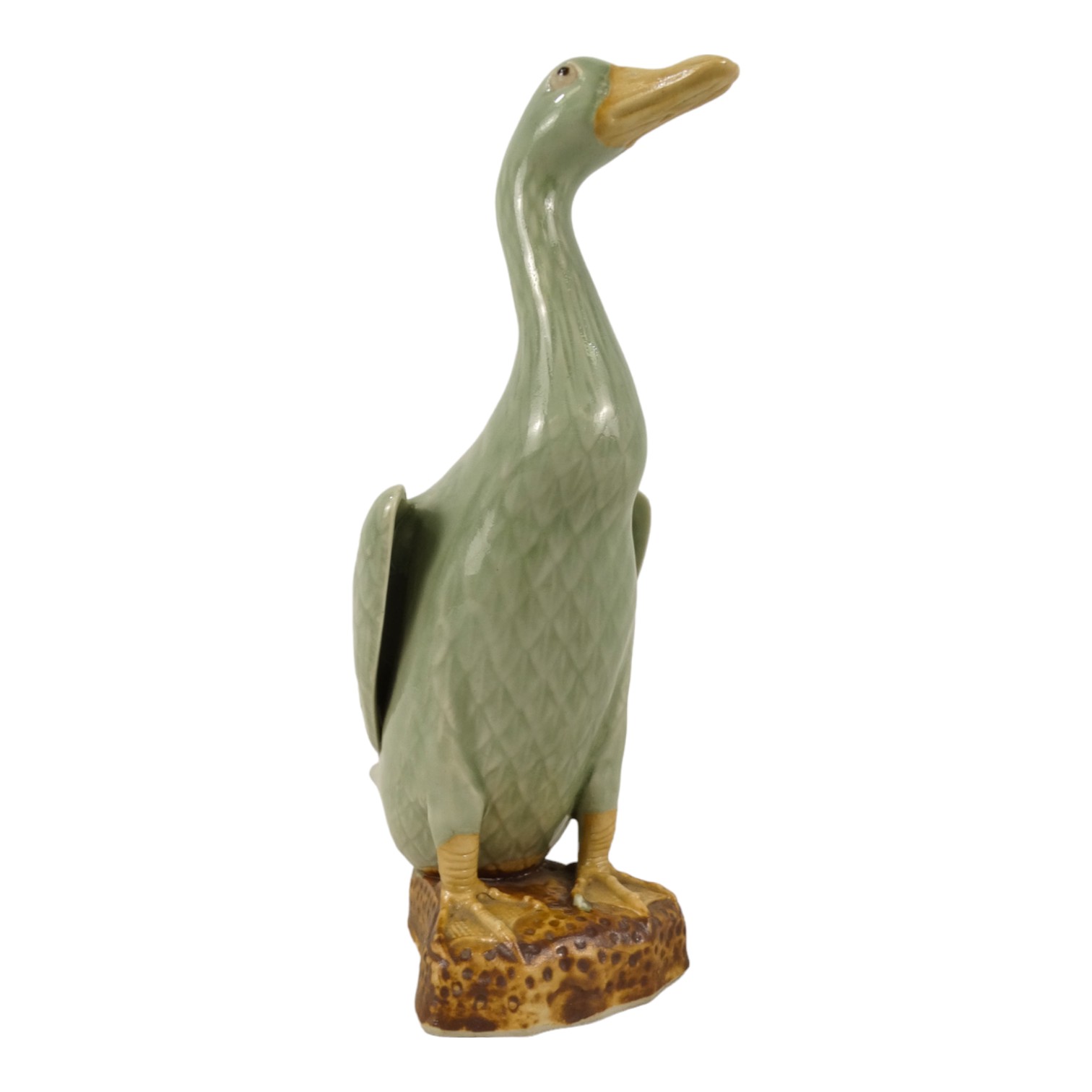 A Chinese figure of a running duck - green glazed, 24cm high - Image 4 of 5