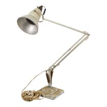 A Herbert Terry Anglepoise lamp - white with a square two step base
