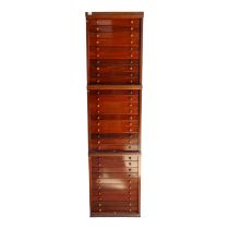 Three late 19th century mahogany collector's cabinets by JJ Hill - each of ten drawers containing