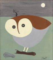 Steve CAMPS (Cornish contemporary b. 1957) The Owl, The Moon And The Mouse Acrylic on board Signed