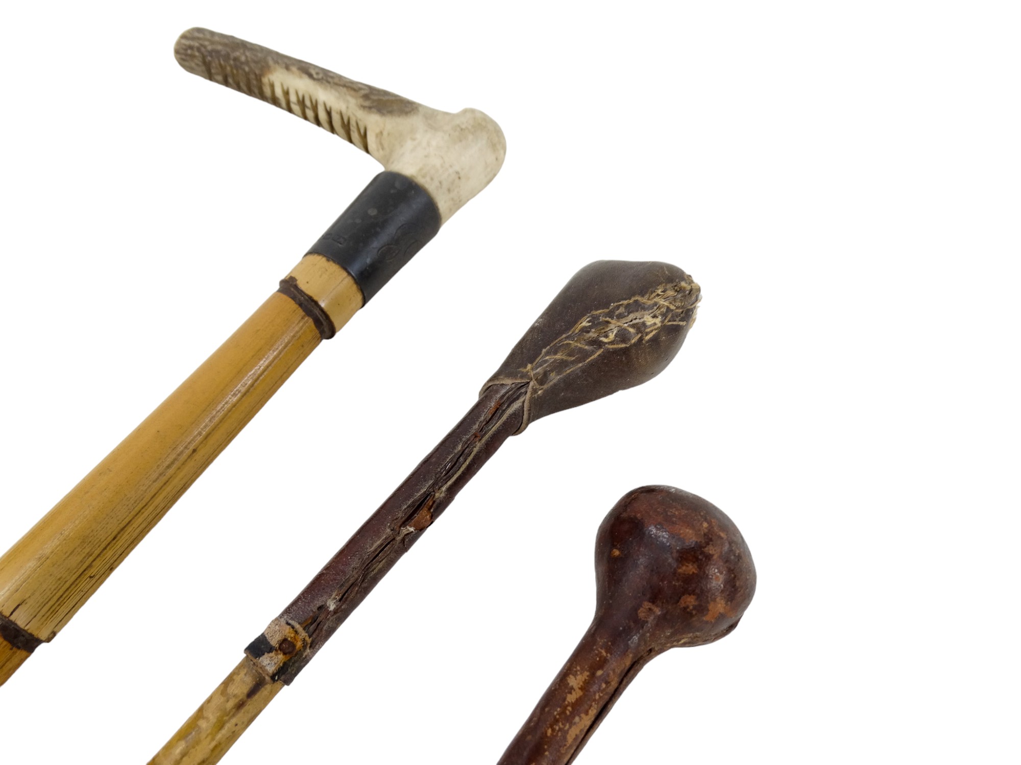 A late 19tth century riding crop - with antler handle and a silver ferrule dated 1890, together with - Image 7 of 7