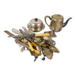 A small quantity of silver plated items - to include a pair of pierced heart shaped pin dishes, a