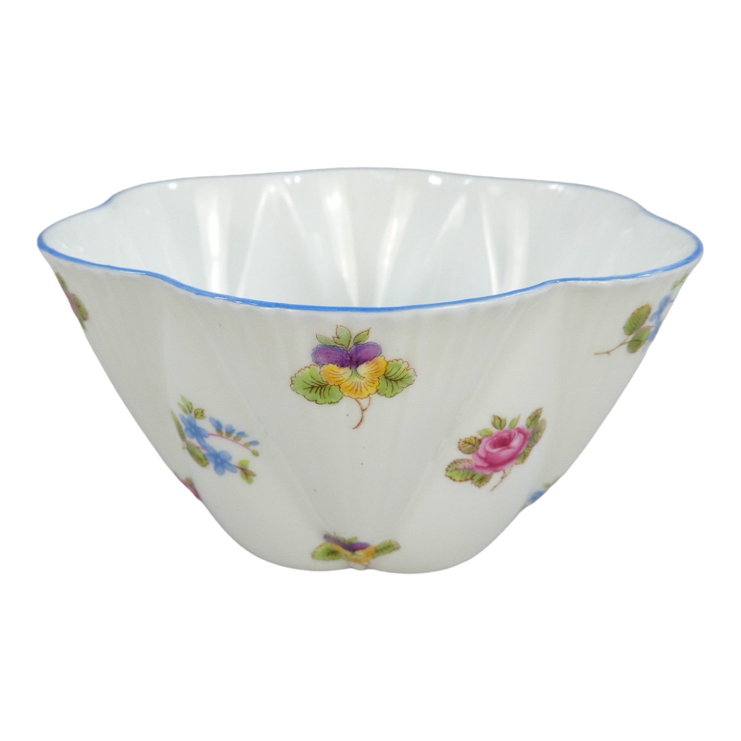 A mid 20th century Shelley tea service - decorated with floral sprigs and light blue details, a - Image 5 of 6