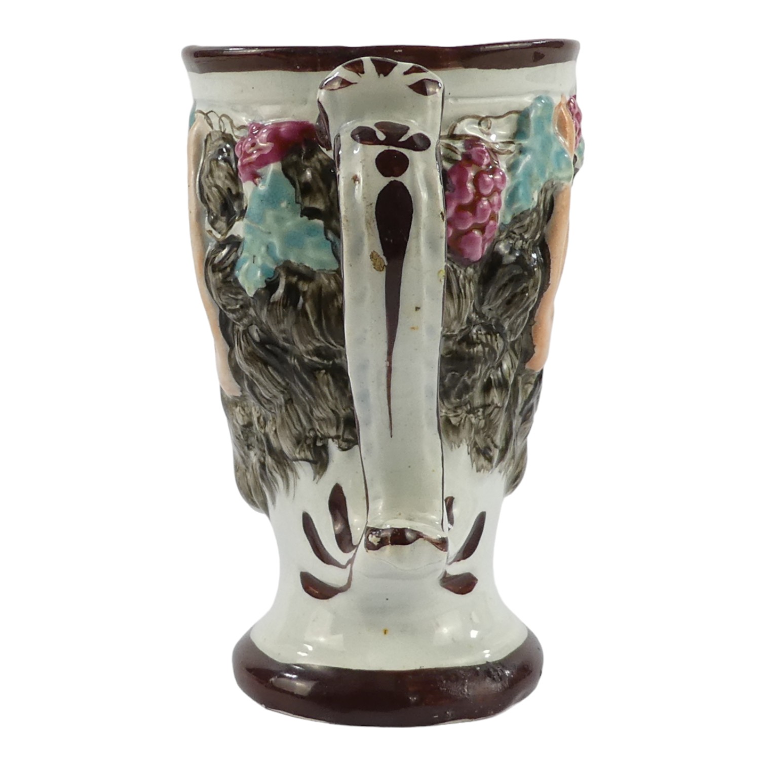 An early 19th century pearlware jug - modelled in the form of Bacchus, height 11cm. - Image 6 of 6