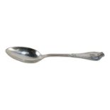 A Tiffany & Co. silver plated dessert spoon.