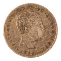A Portuguese 100 Reis coin 1859.